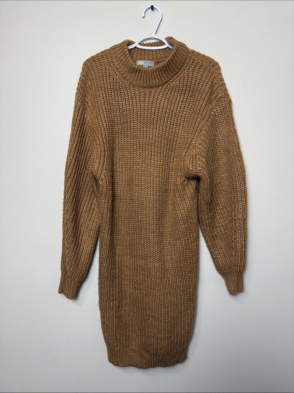 ASOS Camel Brown Chunky Knit Turtleneck Sweater Dress szie 4